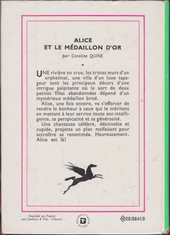 Dos de couverture Alice et le Médaillon D’or