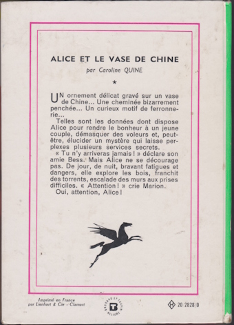 Dos de couverture Alice et le vase de chine