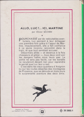 Dos de couverture Allô, Luc ?… ici, Martine