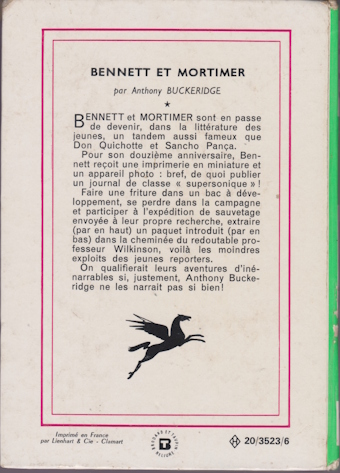 Dos de couverture Bennett et Mortimer