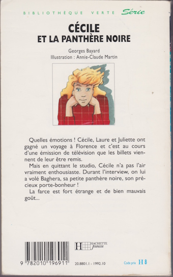 Dos de couverture Cécile et la panthère noire