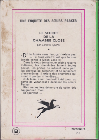 Dos de couverture Le secret de la chambre close