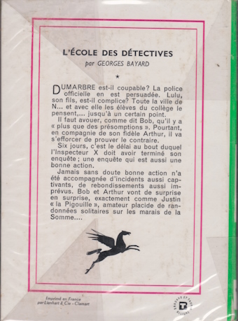 Dos de couverture L’école des détective