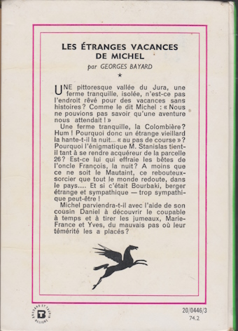 Dos de couverture Les étranges vacances de Michel