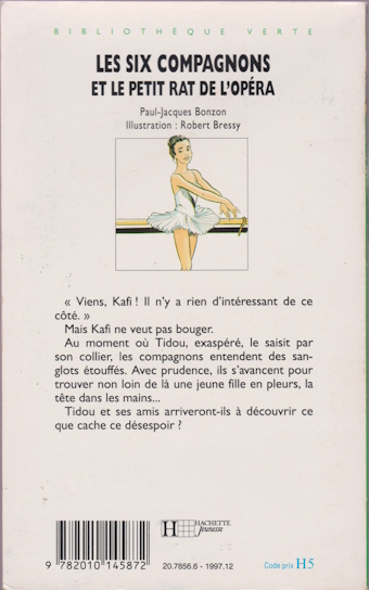 Dos de couverture Les six compagnons et le petit rat de l’opéra