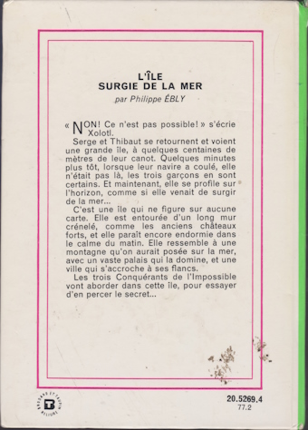 Dos de couverture L’ile surgie de la mer
