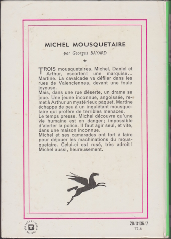 Dos de couverture Michel mousquetaire