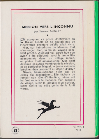 Dos de couverture Mission vers L’inconnu