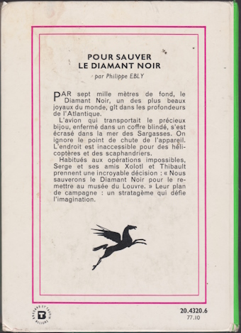 Dos de couverture Pour sauver le diamant noir