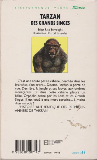 Dos de couverture Tarzan des grands singes