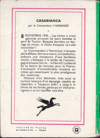 Dos de couverture Casabianca