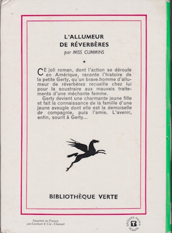 Dos de couverture L’allumeur de réverbères