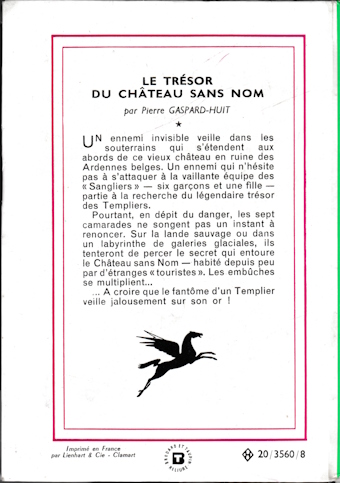 Dos de couverture Le trésor du château sans nom : les Galapiats