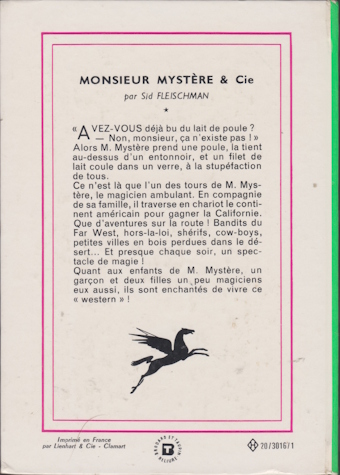 Dos de couverture Monsieur mystère & cie