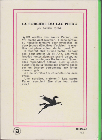 Dos de couverture La sorcière du lac perdu