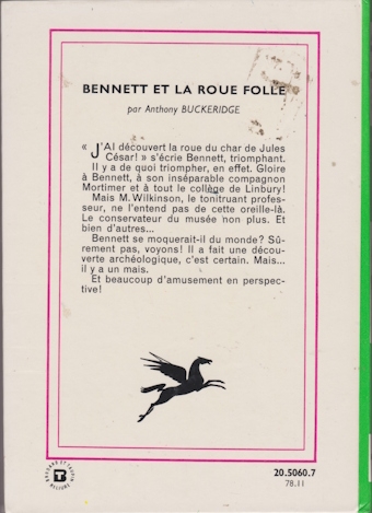 Dos de couverture Bennett et la roue folle