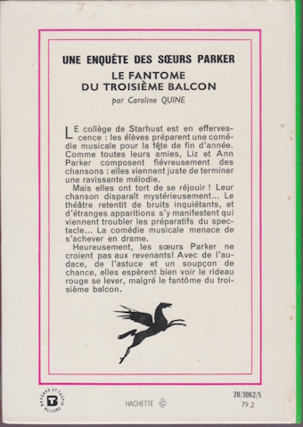 Dos de couverture Le Fantôme du troisième balcon