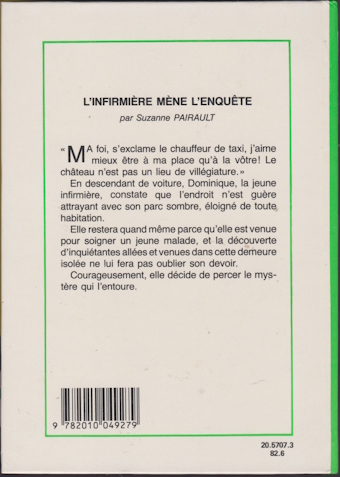 Dos de couverture L’infirmière mène l’enquête