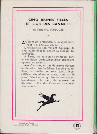 Dos de couverture Cinq jeunes filles et l’or des Canaries