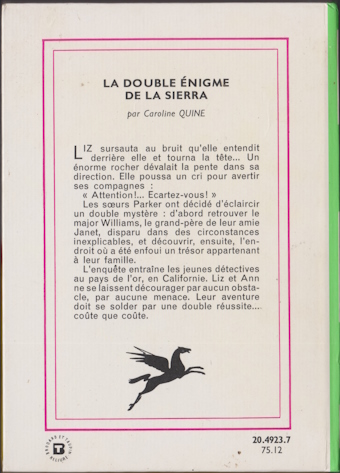 Dos de couverture La double énigme de la sierra