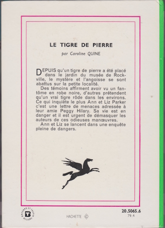 Dos de couverture Le tigre de pierre