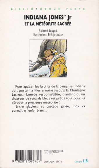 Dos de couverture Indiana Jones Jr et la météorite sacrée