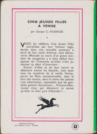 Dos de couverture Cinq jeunes filles à Venise