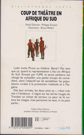 Dos de couverture Coup de théatre en Afrique du Sud