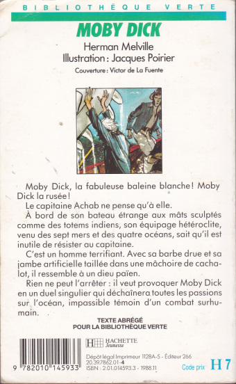 Dos de couverture Moby Dick