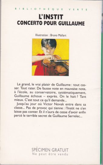 Dos de couverture L’instit : Concerto pour guillaume