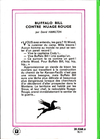 Dos de couverture Buffalo Bill contre nuage rouge