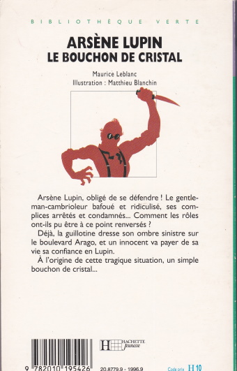 Dos de couverture Arsène Lupin, Le bouchon de cristal