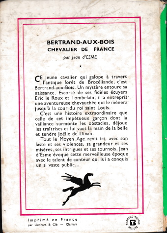 Dos de couverture Bertrand-aux-bois : chevalier de France