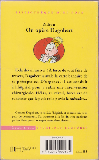Dos de couverture On opère Dagobert