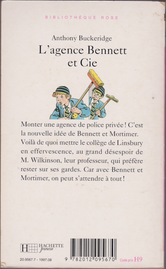 Dos de couverture L’agence Bennett et Cie