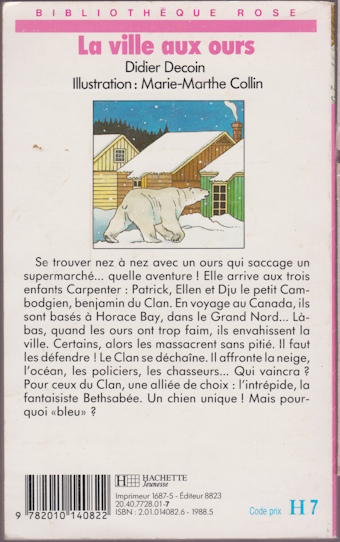 Dos de couverture La ville aux ours