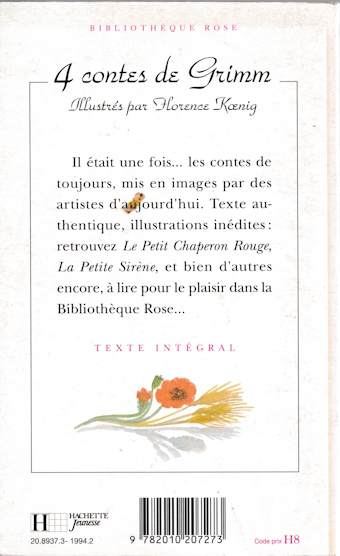 Dos de couverture Le Nain Perlimpimpin