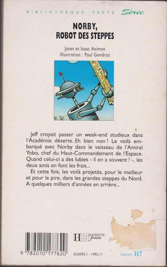 Dos de couverture Norby, Robot des Steppes