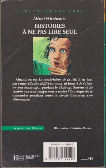 Dos de couverture Histoires à ne pas lire seul