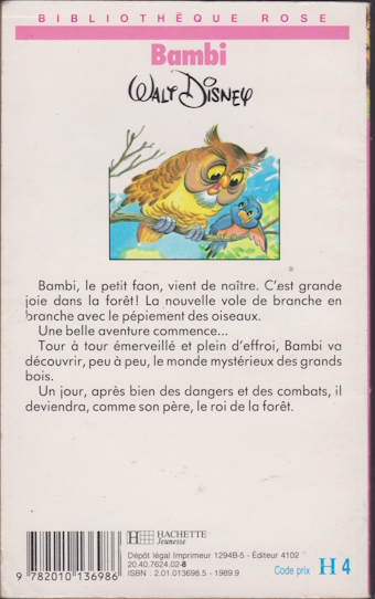 Dos de couverture Bambi