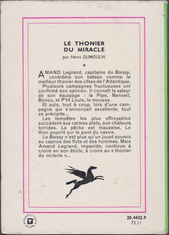 Dos de couverture Le thonier du miracle