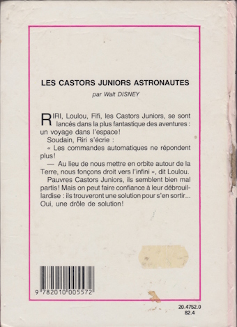 Dos de couverture Les Castors juniors astronautes