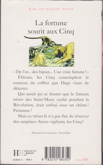 Dos de couverture La fortune sourit aux Cinq Dos de couverture La fortune sourit aux Cinq