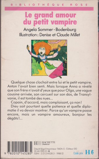Dos de couverture Le grand amour du vampire Dos de couverture Le grand amour du vampire