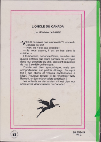 Dos de couverture L’oncle du Canada