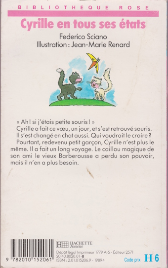Dos de couverture Cyrille en tous ses états