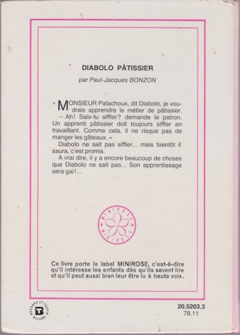 Dos de couverture Diabolo pâtissier