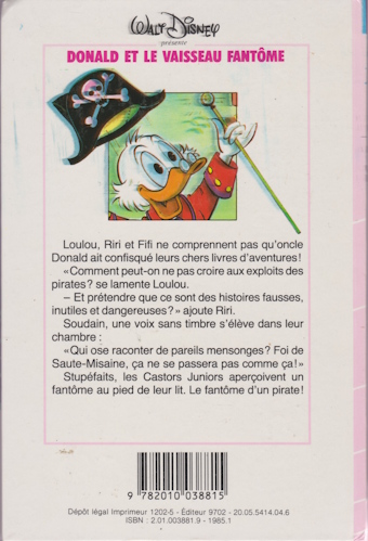 Dos de couverture Donald et le vaisseau fantôme