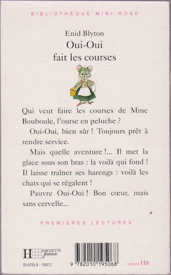 Dos de couverture Oui-Oui fait les courses Dos de couverture Oui-Oui fait les courses