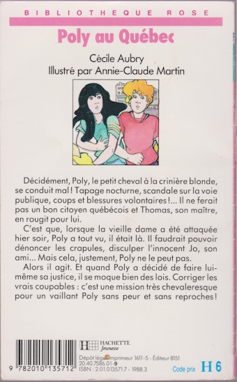 Dos de couverture Poly au Québec